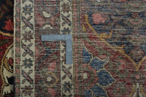 Close-up detail of 1950s Bakhtiar rug from Iran / Persia showing Wool weave