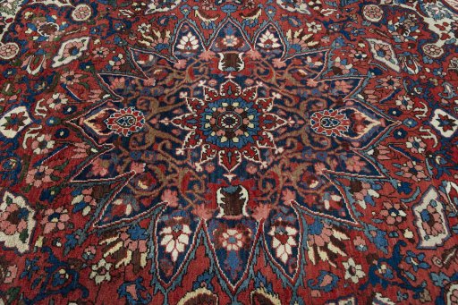 Central medallion detail of 1950s Bakhtiar rug from Iran / Persia