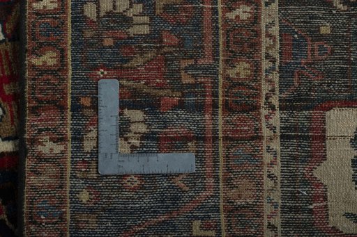 Close-up detail of 1950s Bakhtiar rug from Iran / Persia showing Wool weave