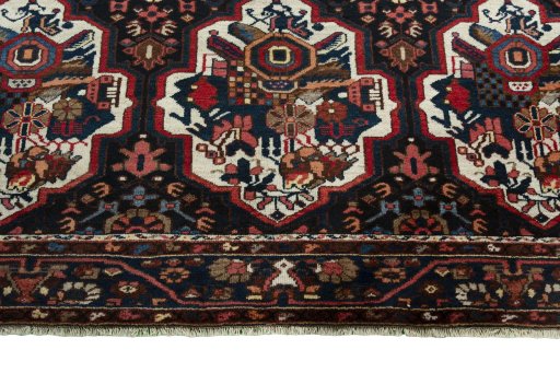 Central medallion detail of 1950s Bakhtiar rug from Iran / Persia