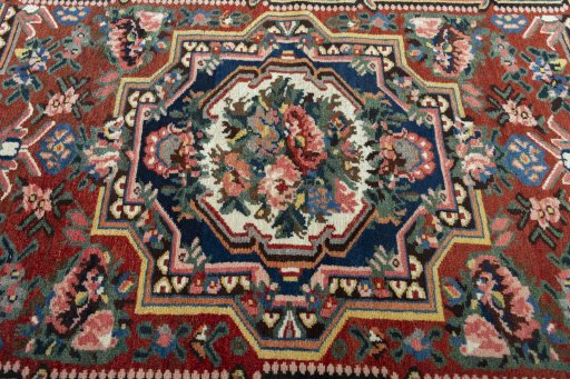 Central medallion detail of 1930s Bakhtiar rug from Iran / Persia