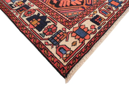 Central medallion detail of 1970s Bakhtiar rug from Iran / Persia