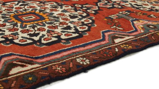 Central medallion detail of 2000s Bakhtiar rug from Iran / Persia