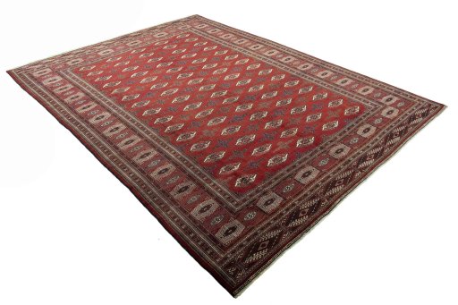 Close-up detail of 2000s Baloch rug from Iran / Persia showing Wool weave