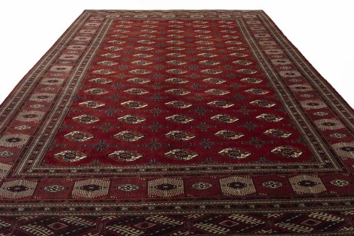 Surface texture of 2000s Baloch rug with natural Wool and intricate pattern