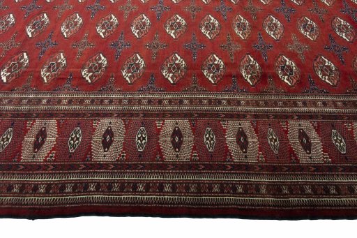 Close-up detail of 2000s Baloch rug from Iran / Persia showing Wool weave