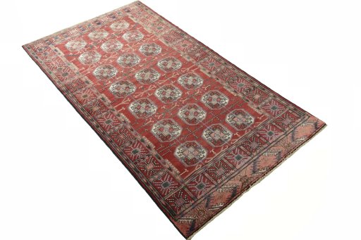 Close-up detail of 2000s Baloch rug from Iran / Persia showing Wool weave