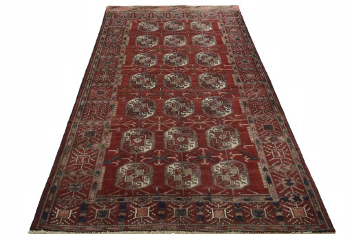 Surface texture of 2000s Baloch rug with natural Wool and intricate pattern