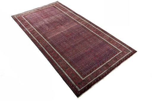 Close-up detail of 2000s Baloch rug from Iran / Persia showing Wool weave