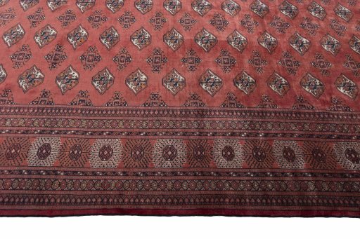 Close-up detail of 2000s Baloch rug from Iran / Persia showing Wool weave