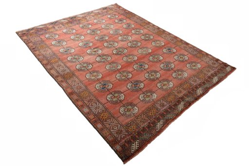 Close-up detail of 1970s Baloch rug from Iran / Persia showing Wool weave