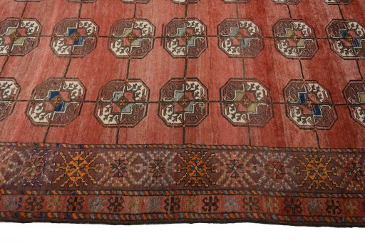 Close-up detail of 1970s Baloch rug from Iran / Persia showing Wool weave