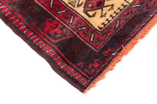 Central medallion detail of 1970s Baloch rug from Iran / Persia
