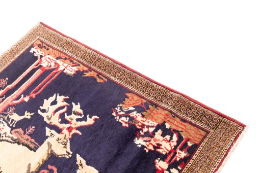 Surface texture of 1998s Baloch rug with natural Wool and intricate pattern