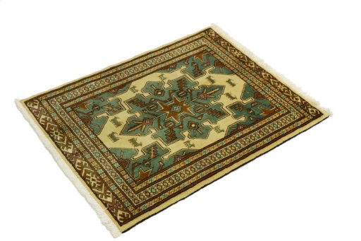 Corner detail of 2000s Baloch rug showing border pattern and Wool pile