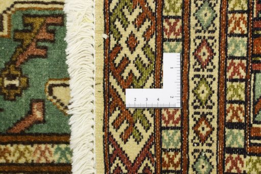 Full view of 2000s Baloch rug from Iran / Persia, 90 × 66 cm in Beige tones