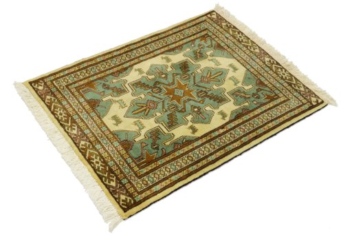 Close-up detail of 2000s Baloch rug from Iran / Persia showing Wool weave