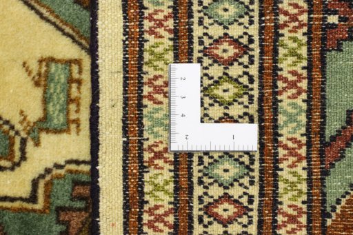 Full view of 2000s Baloch rug from Iran / Persia, 90 × 66 cm in Beige tones