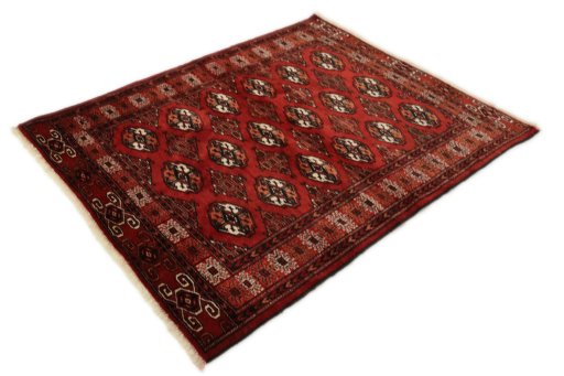 Close-up detail of New Baloch rug from Iran / Persia showing Wool weave