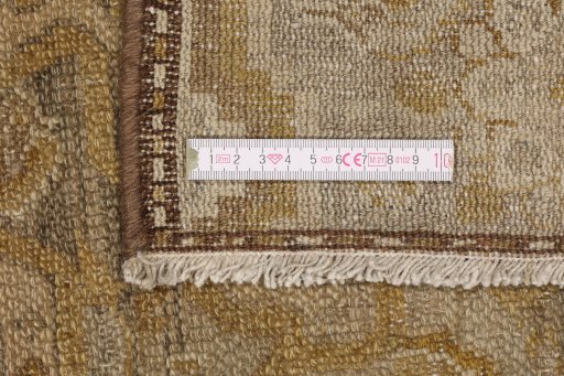 Corner detail of 1900s Bibikabad rug showing border pattern and Wool pile