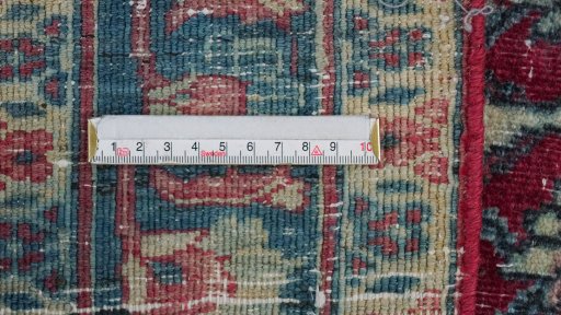 Full view of 1920s Dorokhsh rug from Iran / Persia, 363 × 284 cm in Dark blue tones