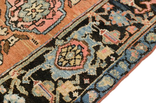 Central medallion detail of 1880s Gharajeh rug from Iran / Persia