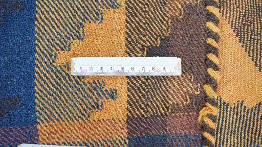 Full view of New Ghashghai rug from Iran / Persia, 202 × 185 cm in Multi Color tones