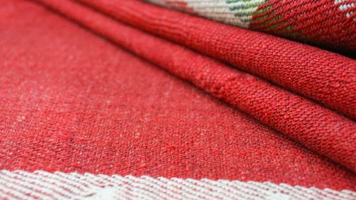 Close-up detail of New Ghashghai rug from Iran / Persia showing Wool weave
