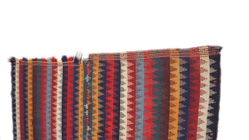 Full view of 1920s Ghashghai rug from Iran / Persia, 240 × 165 cm in Multi Color tones