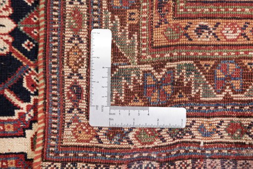 Full view of 1900s Ghashghai rug from Iran / Persia, 187 × 130 cm in Dark blue tones