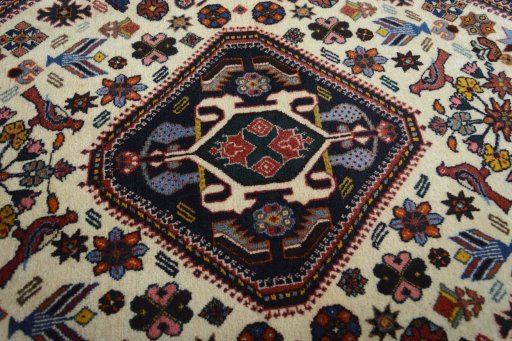 Central medallion detail of 2000s Ghashghai rug from Iran / Persia