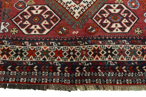 Central medallion detail of 1950s Ghashghai rug from Iran / Persia