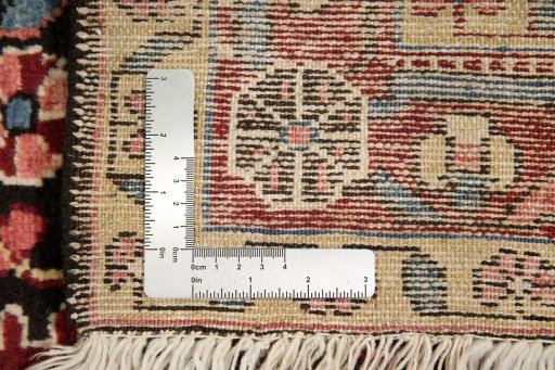 Full view of 1950s Hamedan rug from Iran / Persia, 213 × 136 cm in Brown tones