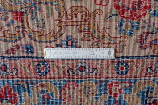 Close-up detail of 2000s Hamedan rug from Iran / Persia showing Wool weave
