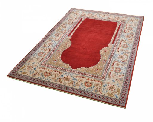 Close-up detail of New Hamedan rug from Iran / Persia showing Wool weave