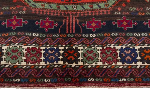 Full view of 2000s Hamedan rug from Iran / Persia, 291 × 197 cm in Red tones
