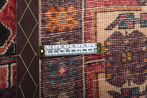 Surface texture of 2000s Hamedan rug with natural Wool and intricate pattern