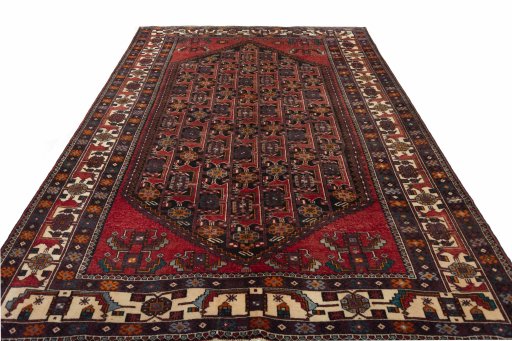 Surface texture of 2000s Hamedan rug with natural Wool and intricate pattern