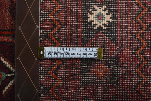 Close-up detail of 2000s Hamedan rug from Iran / Persia showing Wool weave