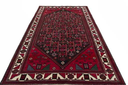 Surface texture of 2000s Hamedan rug with natural Wool and intricate pattern