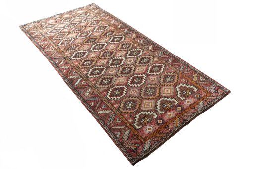 Close-up detail of 2000s Hamedan rug from Iran / Persia showing Wool weave