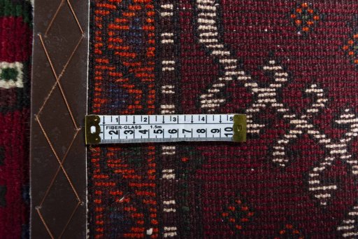 Close-up detail of 2000s Hamedan rug from Iran / Persia showing Wool weave