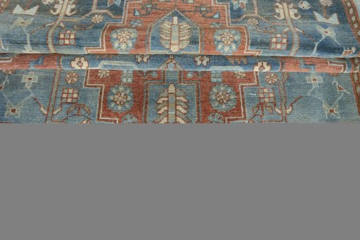 Close-up detail of 1950s Hamedan rug from Iran / Persia showing Wool weave