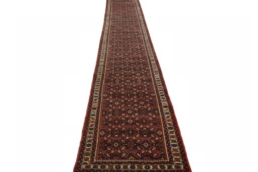 Surface texture of New Hamedan rug with natural Wool and intricate pattern