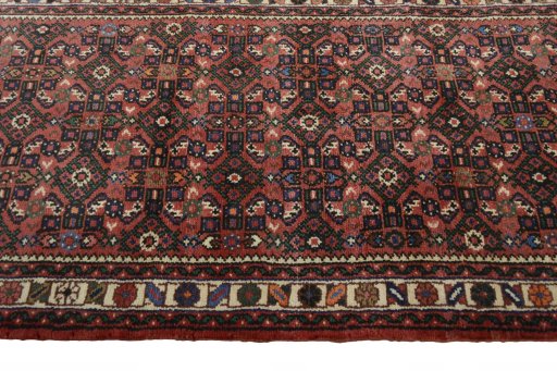 Close-up detail of New Hamedan rug from Iran / Persia showing Wool weave