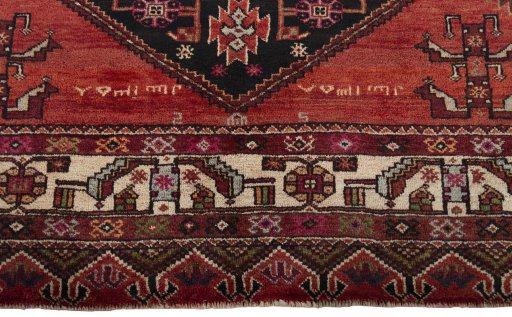 Central medallion detail of 1970s Hamedan rug from Iran / Persia