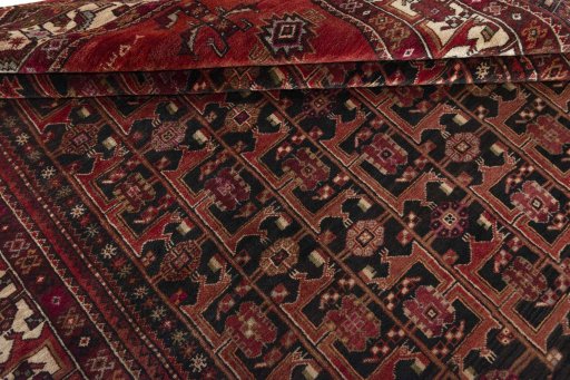 Full view of 1970s Hamedan rug from Iran / Persia, 273 × 206 cm in Blue tones