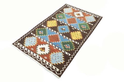 Corner detail of New Hamedan rug showing border pattern and Wool pile