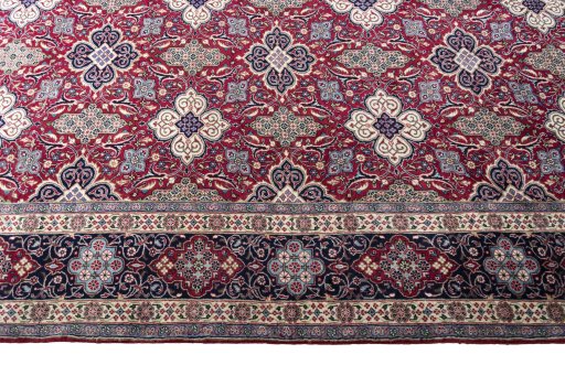 Full view of New Hamedan rug from Iran / Persia, 307 × 204 cm in Red tones