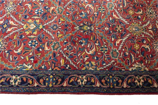 Close-up detail of New Hamedan rug from Iran / Persia showing Wool weave